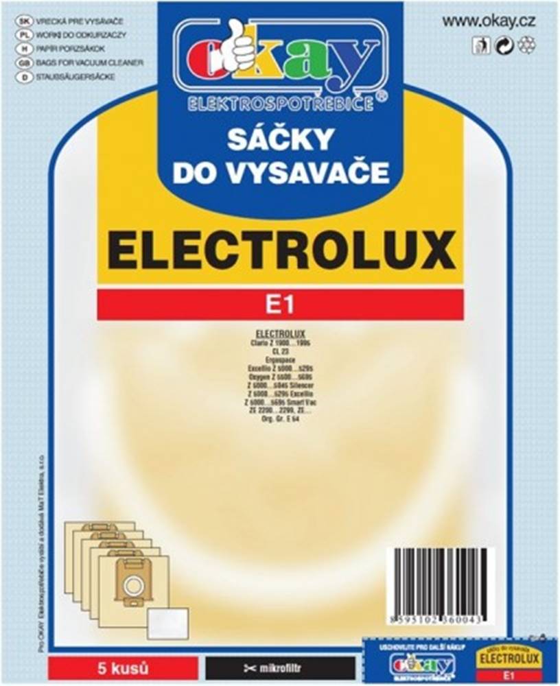 Jolly Vrecká do vysávača Elektrolux E1, 10ks, značky Jolly