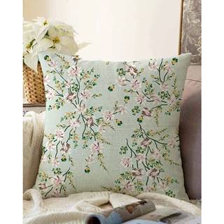 Zelená obliečka na vankúš s prímesou bavlny Minimalist Cushion Covers Bloom, 55 x 55 cm