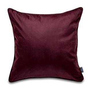 WeLoveBeds Tmavočervené obliečka na vankúš so zamatovým povrchom  Eggplant, 50 x 50 cm, značky WeLoveBeds