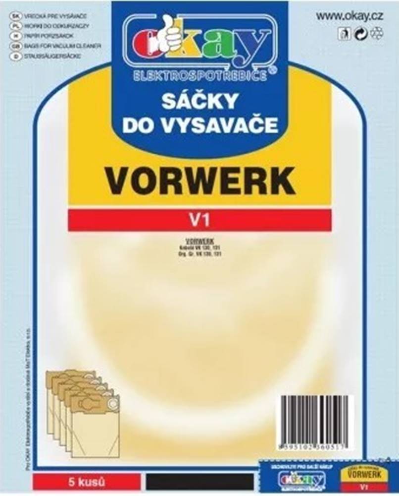 Jolly Vrecká do vysávača Vorwerk V1, 5ks, značky Jolly