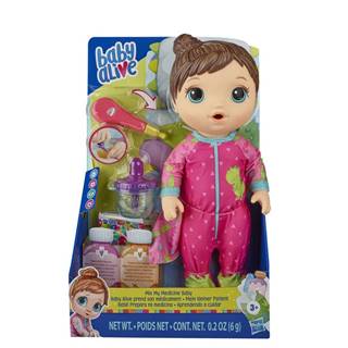 HASBRO BABY ALIVE HNEDOVLASA PANENKA ALL BETTER BABY /14E6942/, značky HASBRO