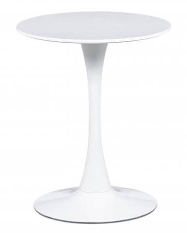 AUTRONIC DT-560 WT jedálenský stôl, pr.60x72 cm, biela matná MDF, kov biely vysoký lesk