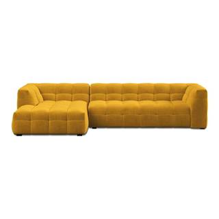 Windsor & Co Sofas Žltá zamatová rohová pohovka  Vesta, levý roh, značky Windsor & Co Sofas