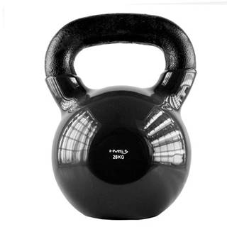 Kettlebell pokrytý vinylem HMS KNV28 28 kg, černý