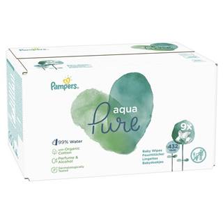 PAMPERS WIPES AQUA PURE 9X48KS (432KS)