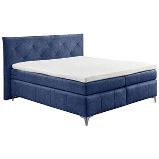 MID.YOU POSTEĽ BOXSPRING, 180/200 cm, textil, kompozitné drevo, modrá