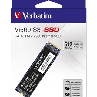 Verbatim SSD 512GB M.2 2280 SATA III Vi560 S3 interní disk, Solid State Drive