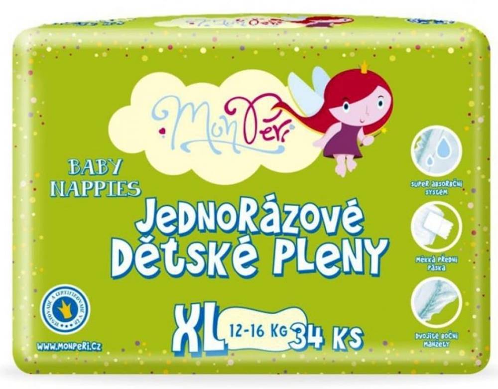 MONPERI  Klasik Plienky jednorazové XL (12-16 kg) 34 ks, značky MONPERI