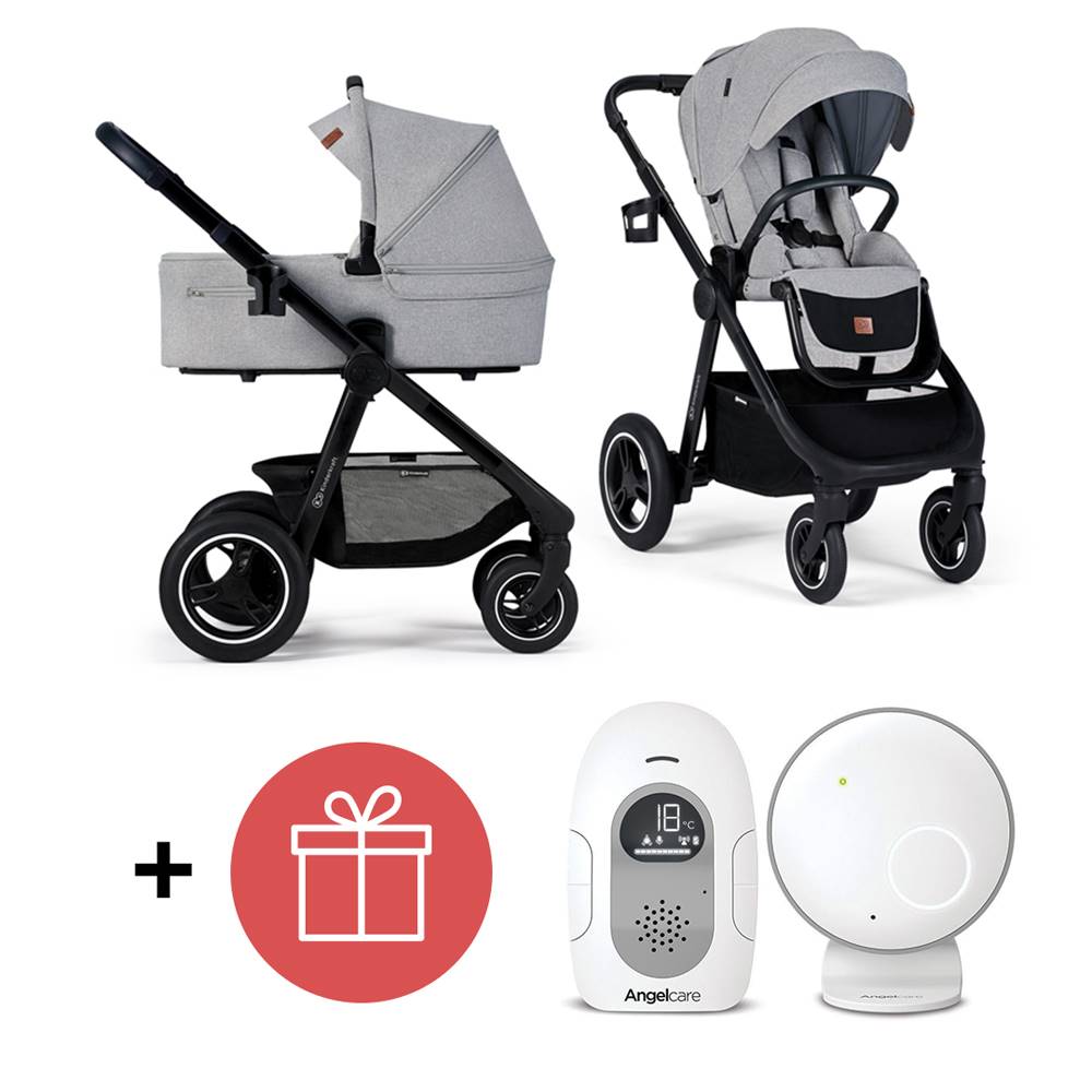 KINDERKRAFT  Kočík Everyday 2v1 Light Grey + ANGELCARE AC110 Monitor zvuku digitálny, značky KINDERKRAFT