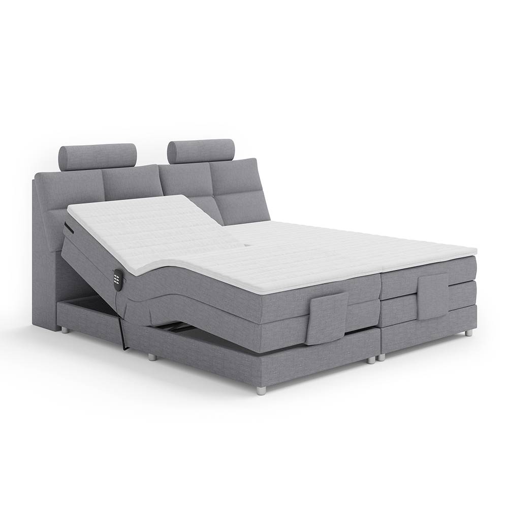 Kondela Elektrická polohovacia posteľ boxspring sivá 160x200 POLERMA NEW, značky Kondela