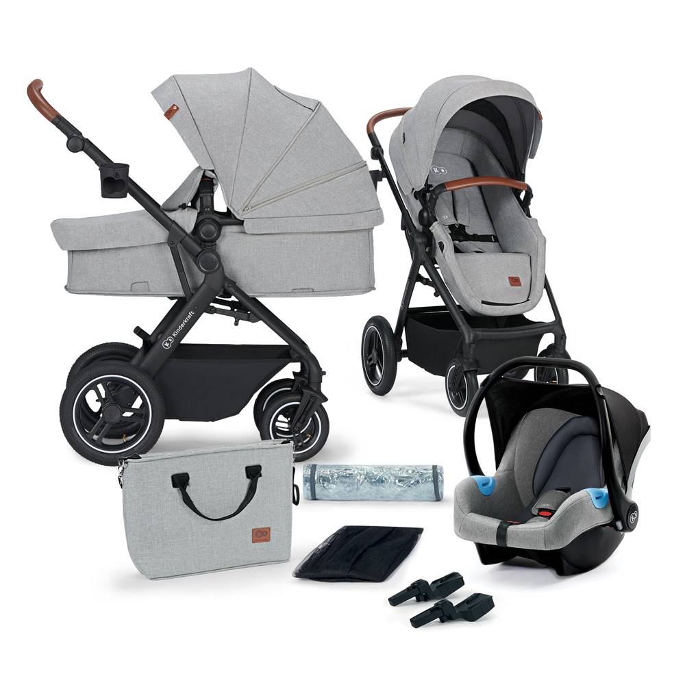 KINDERKRAFT  Kočík kombinovaný B-tour Lite 3v1 Light Grey, značky KINDERKRAFT