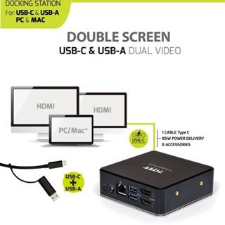 PORT DESIGNS PORT CONNECT Dokovací stanice 8v1 USB-C, USB-A, dual video, HDMI, Ethernet, audio, USB 3.0, značky PORT DESIGNS