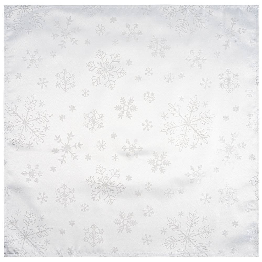 Teddies Forbyt Vianočný obrus Snowflakes biela, 77 x 77 cm, značky Teddies