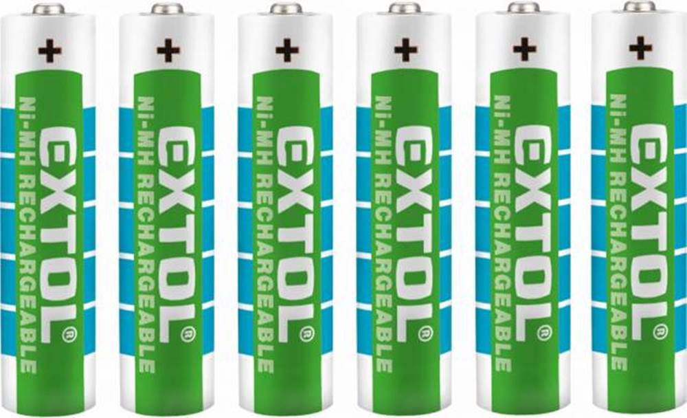 EXTOL ENERGY Batéria nabíjateľná AAA, 1000mAh, NiMh, 4+2ks, značky EXTOL ENERGY