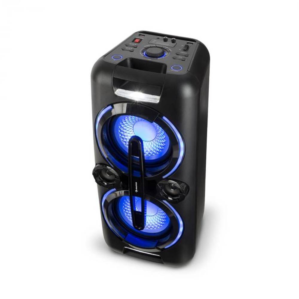 Auna  Bazzter, párty zvukový systém, 2 x 50 W RMS, akumulátor, BT, USB, MP3, AUX, LED, mikrofón, značky Auna