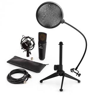 Auna MIC-920B USB mikrofónová sada V2 - kondenzátorový mikrofón, mikrofónový stojan, pop filter