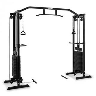 KLARFIT  Cablefit, 2 x 77kg, čierna, posilňovacia premostená veža s dvomi kladkami, oceľ, značky KLARFIT