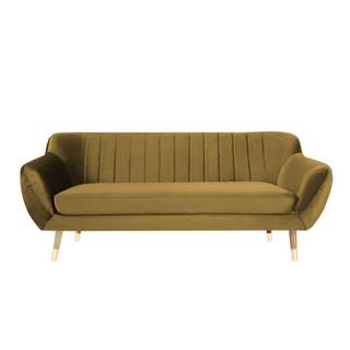 Mazzini Sofas Zamatová pohovka v zlatej farbe  Benito, 188 cm, značky Mazzini Sofas