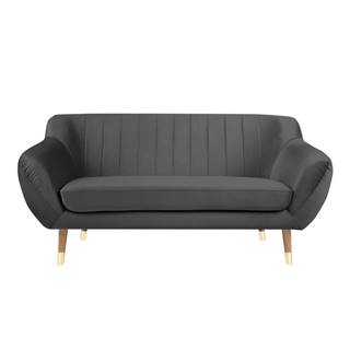 Sivá zamatová pohovka Mazzini Sofas Benito, 158 cm