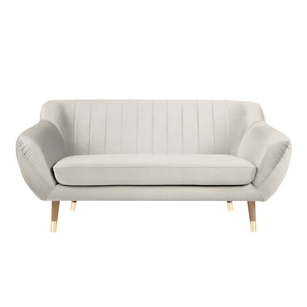 Mazzini Sofas Krémovobiela zamatová pohovka  Benito, 158 cm, značky Mazzini Sofas