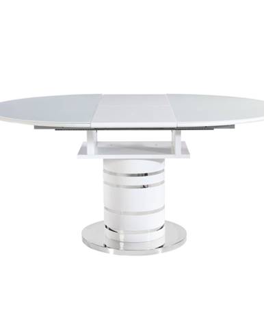Jedálenský stôl rozkladací biela vysoký lesk HG ZAMON poškodený tovar