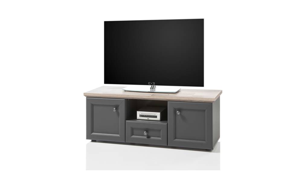 Sconto TV stolík TOSKANA 5 timber wood/sivá, značky Sconto